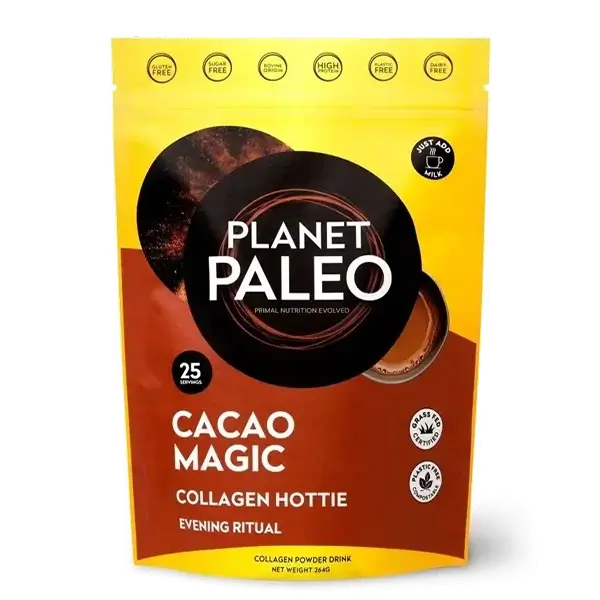 Collageen Cacao – Pure cacaodrank met collageenpeptiden voor een stralende huid, sterke botten en soepele gewrichten. Vrij van kunstmatige toevoegingen