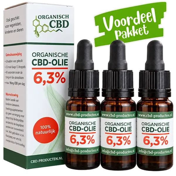 Voordeelpakket 6,3% cbd olie 630 mg per 10 ml