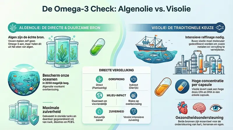 Algenolie versus visolie, de belangrijkste verschillen zichtbaar