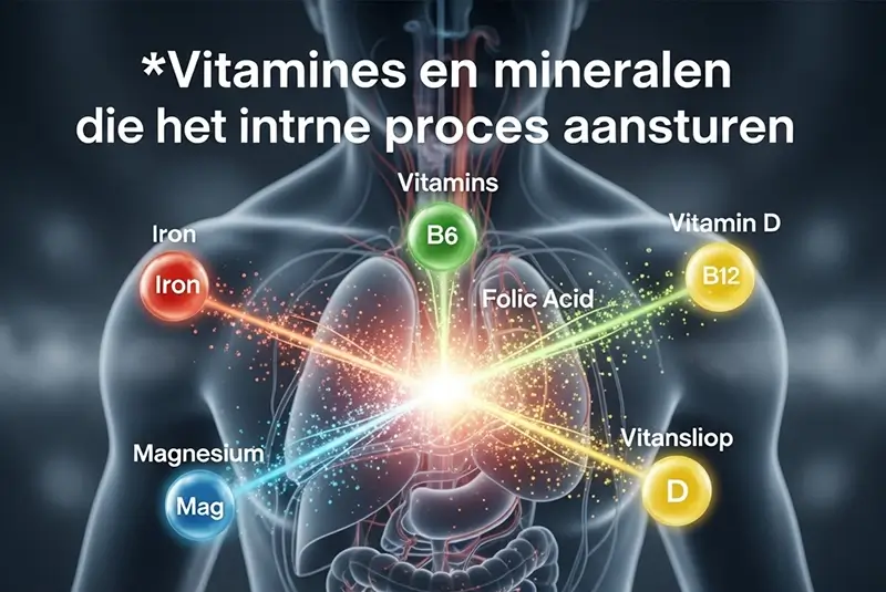 Vitamines en mineralen die het interne proces aansturen