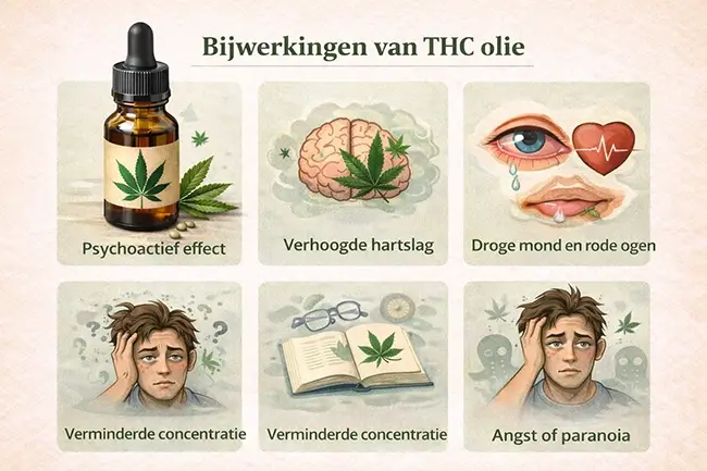 informatieillustratie over kortetermijn bijwerkingen van cannabis gebruik