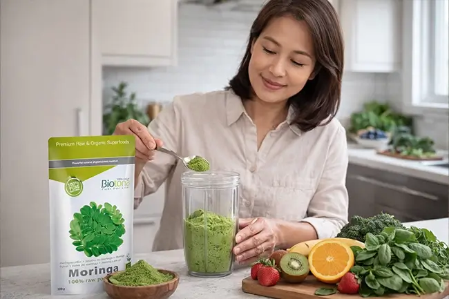 Poeder in een smoothie, dagelijkse dosering