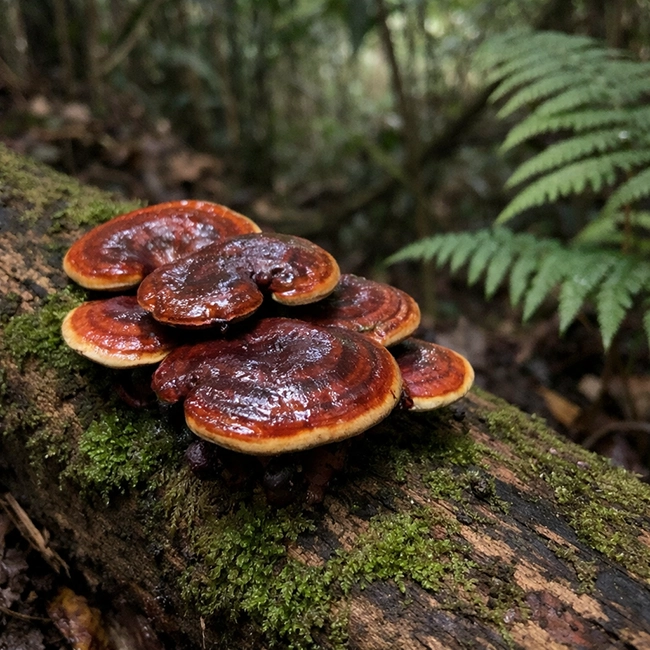 Reishi paddenstoel in de natuur