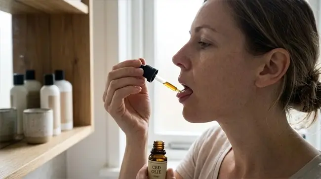 CBD olie druppelaar onder de tong sublinguale dosering