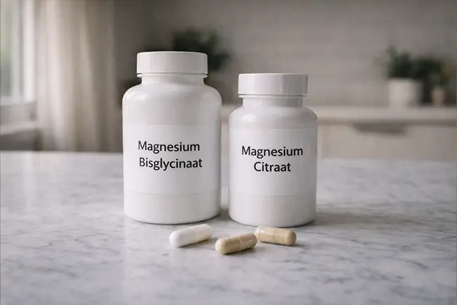 Vergelijking magnesium bisglycinaat en citraat supplementen naast elkaar