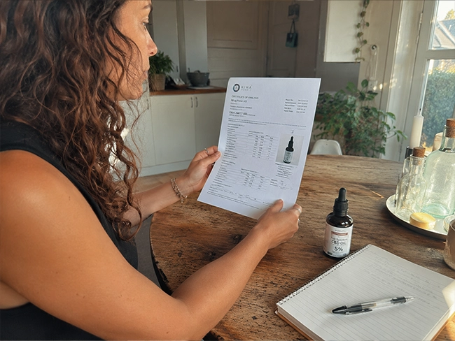 CBD olie Action versus full spectrum olie met CoA analysecertificaat