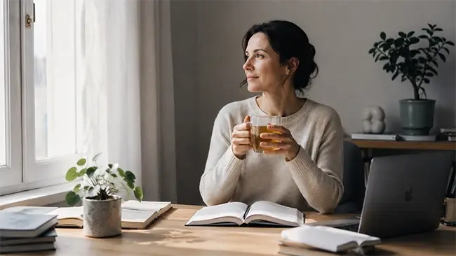 Vrouw met heldere focus na inname van supplementen voor hersenherstel