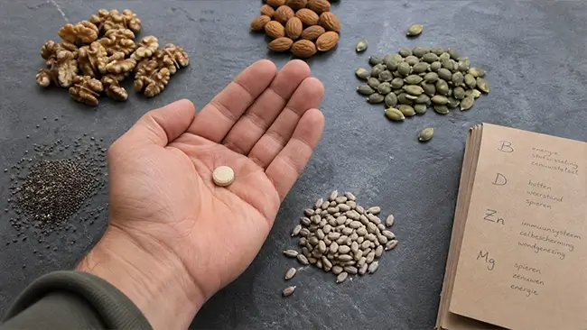 Multi man tablet met overzicht van vitamines en mineralen voor mannen