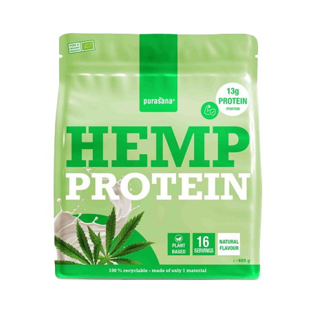 Purasana <BR> Biologische hennep proteïne poeder <BR> 400 gram