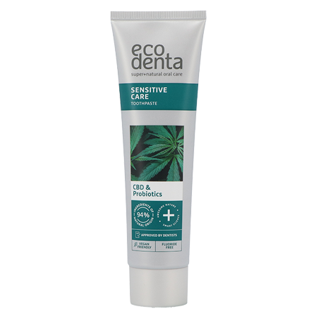 Ecodenta <BR> CBD en Probiotics tandpasta <BR> Zonder fluoride