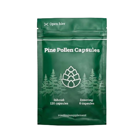 Groene verpakking Pine Pollen Capsules 120 stuks
