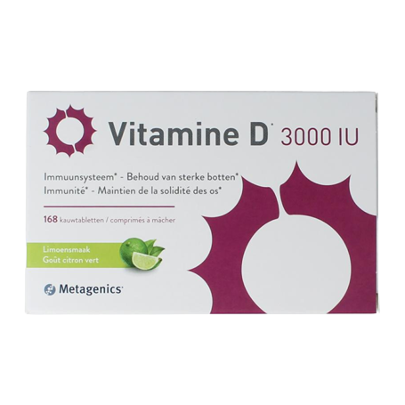 Metagenics <BR> Vitamine D 3000IU <BR> 168 kauwtabletten