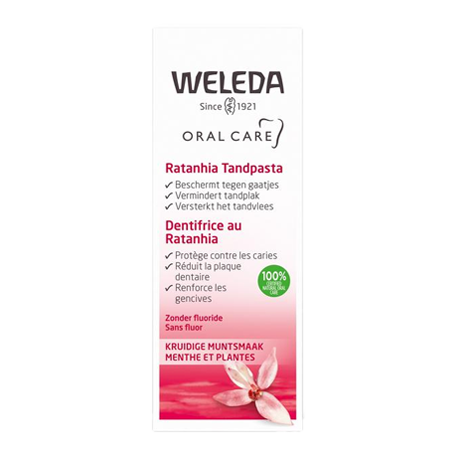 Weleda <br> Ratanhia Tandpasta <br> zonder fluoride