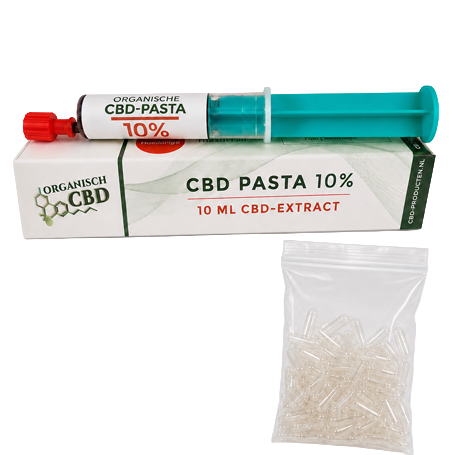 CBD pasta 10% met 75 lege vegan capsules maat 00