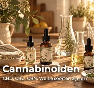 Verschillende soorten cannabinoïden CBD CBG CBN CBC en THC