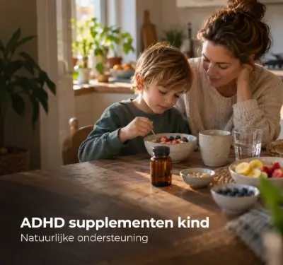 Moeder en kind aan een keukentafel met een gezond ontbijt