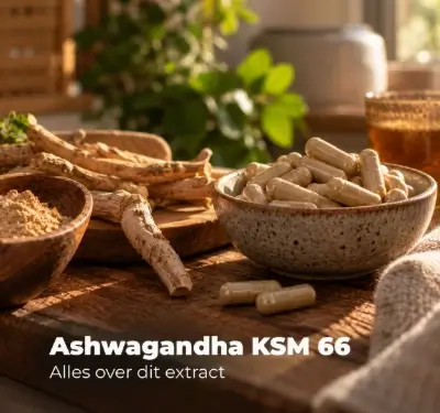 Potje ashwagandha KSM 66 capsules met ashwagandha wortel