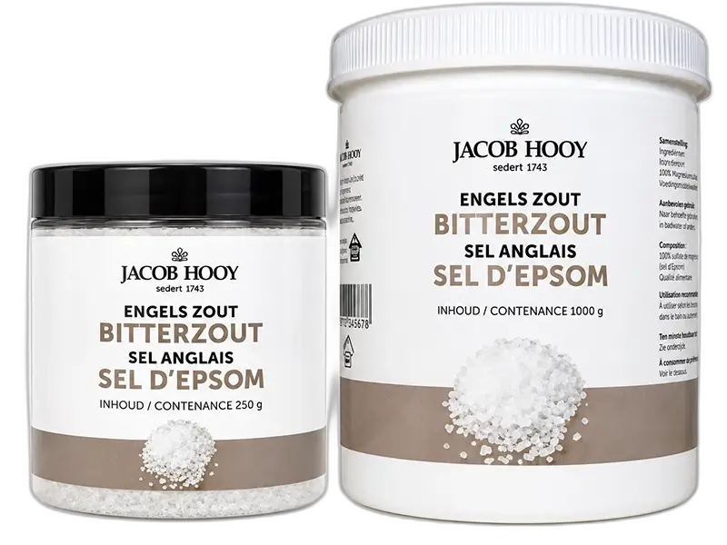 Epsom zout bad Jacob Hooy, bitterzout (engelszout) in 250 gram en 1 kg