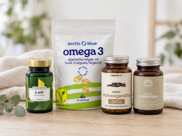 Natuurlijke supplementen: magnesium bisglycinaat, chlorella, Lion's Mane, chaga en propolis